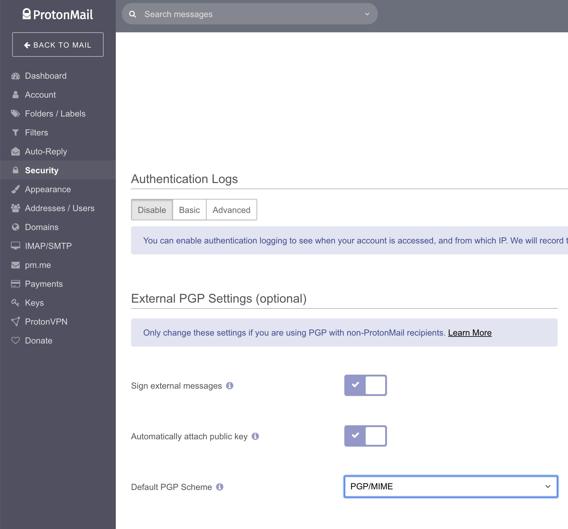 protonmail imap server settings